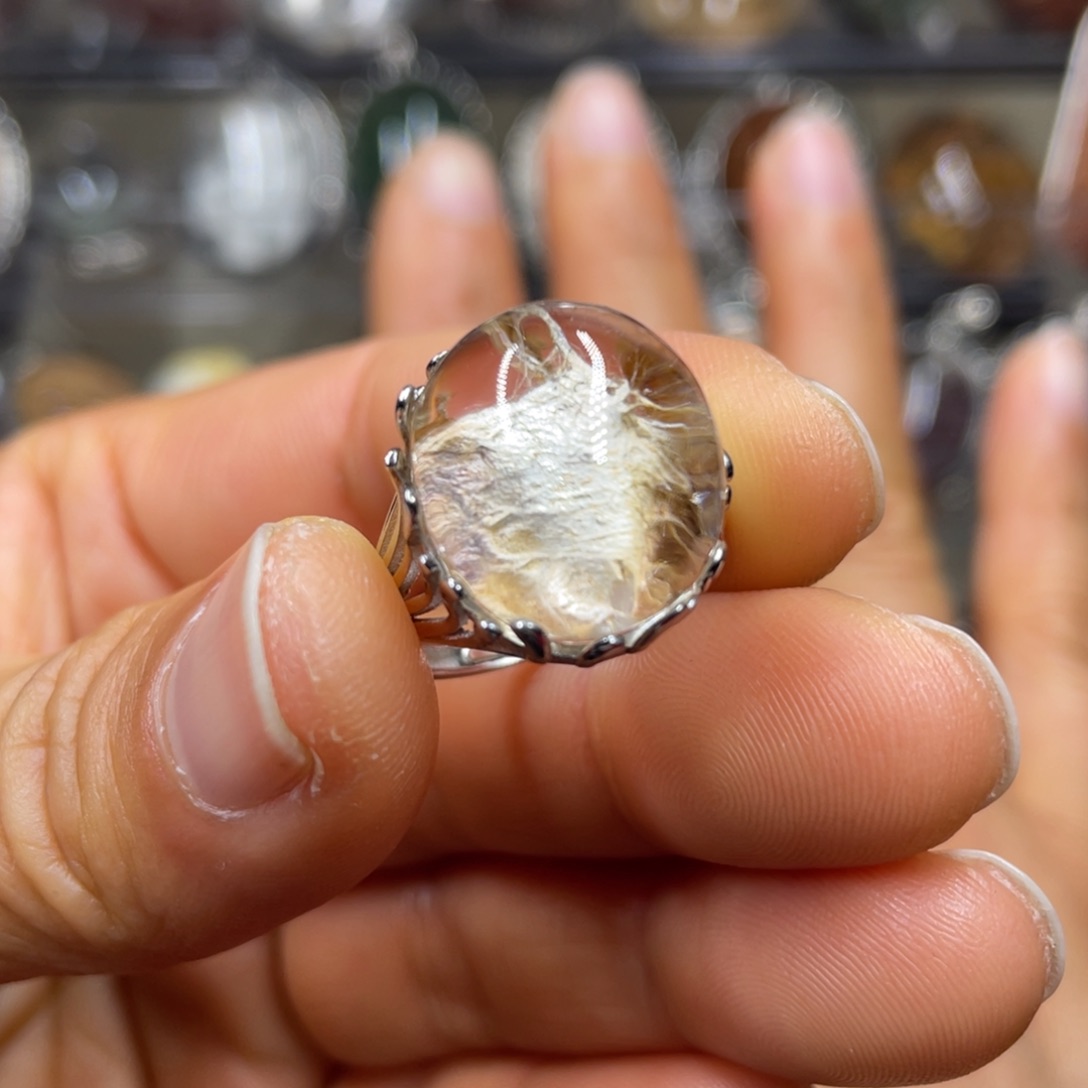 【闪购商品】水晶珠宝半成品银S925镶嵌戒指