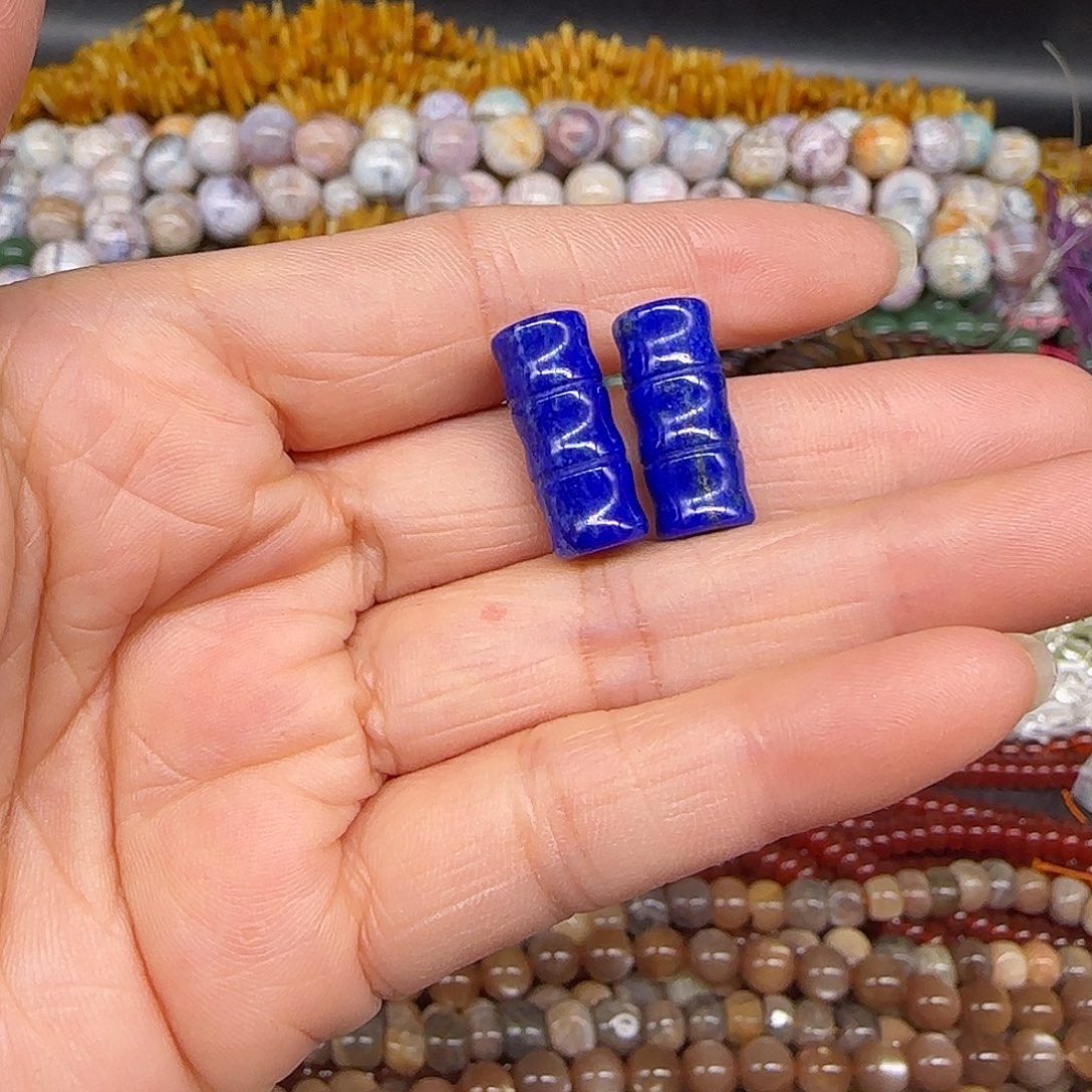 玛瑙/玉髓合金珠宝半成品青金节节高8-18mm2颗