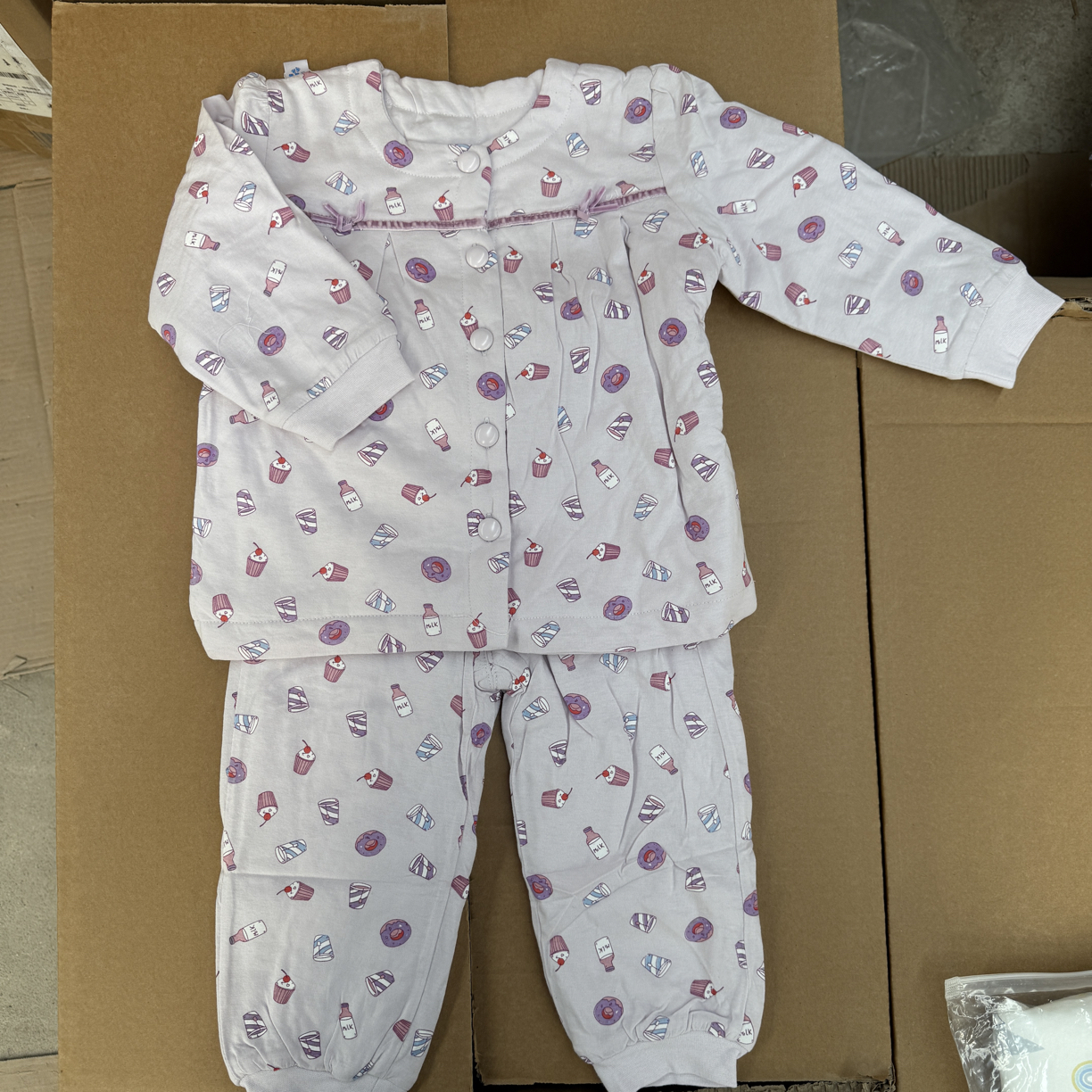 紫色甜甜圈对襟夹棉套853889