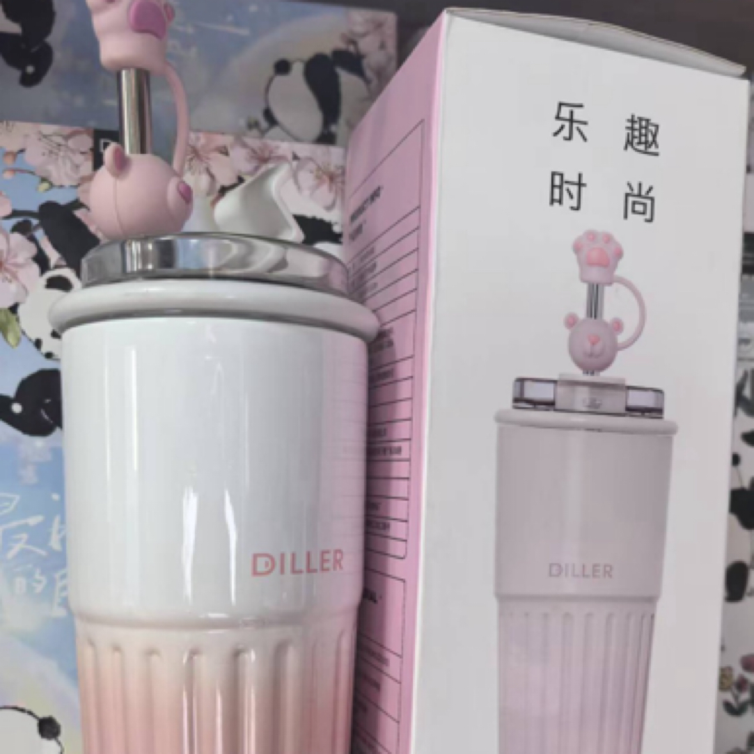 可定制粉嫩少女心保温恒温保温杯水杯一次性硅胶家用筷子清洗