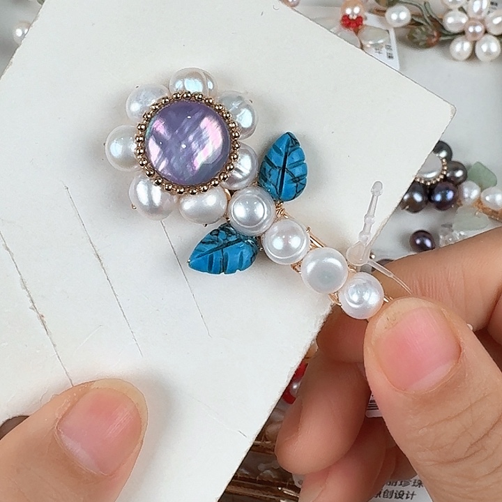 淡水珍珠发饰未镶嵌