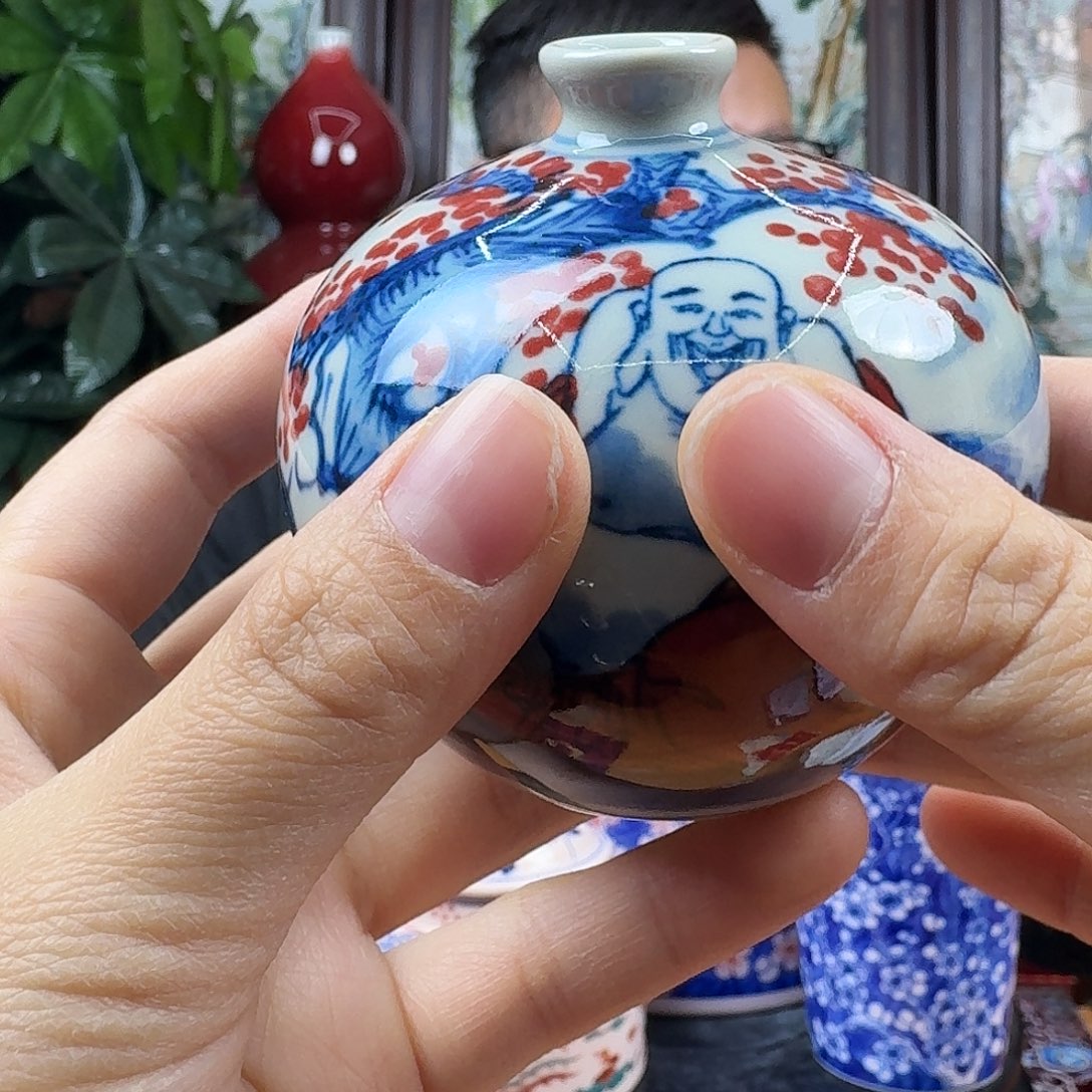 摆件陶景德镇陶瓷手工花瓶