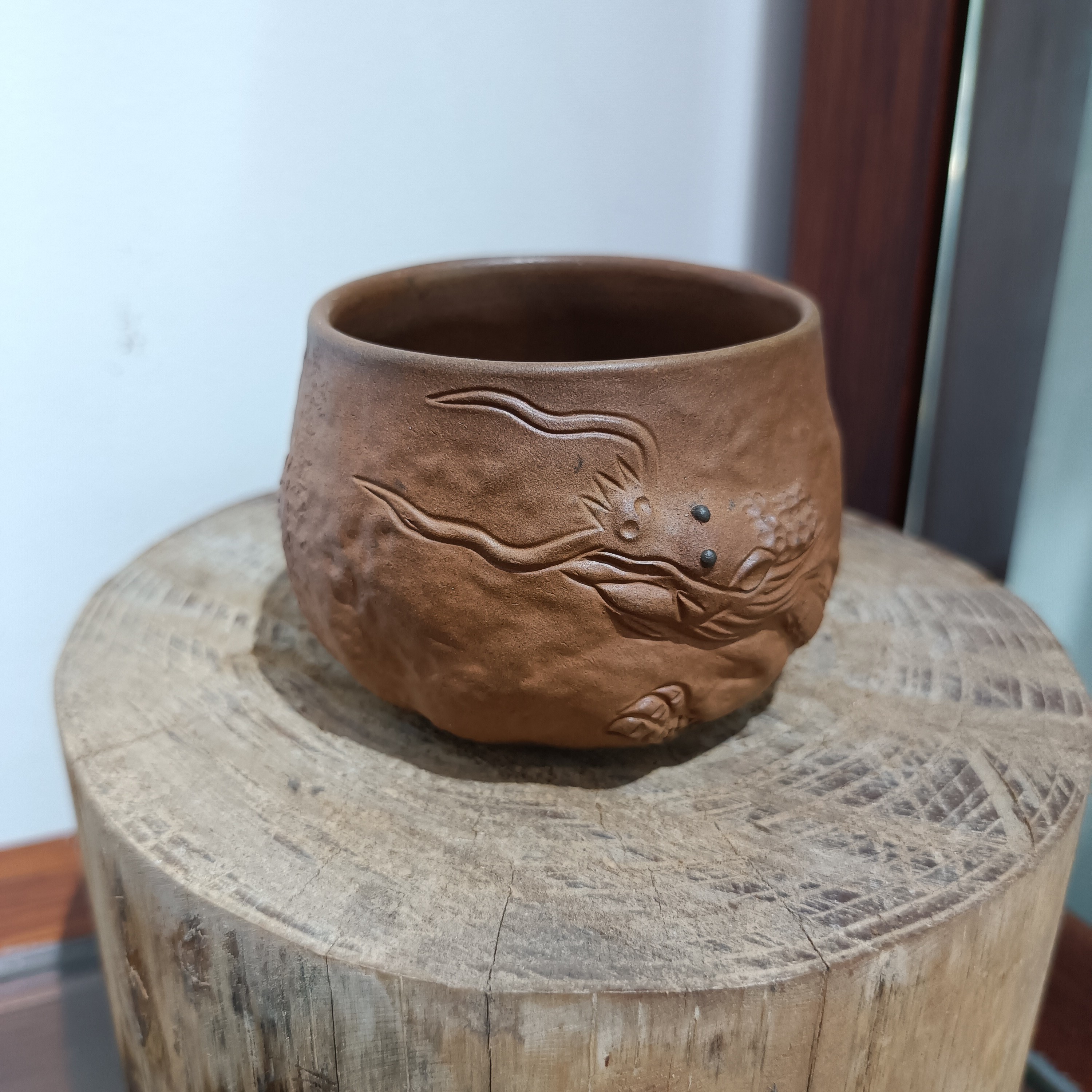 贵台龙窑柴烧手拍茶杯