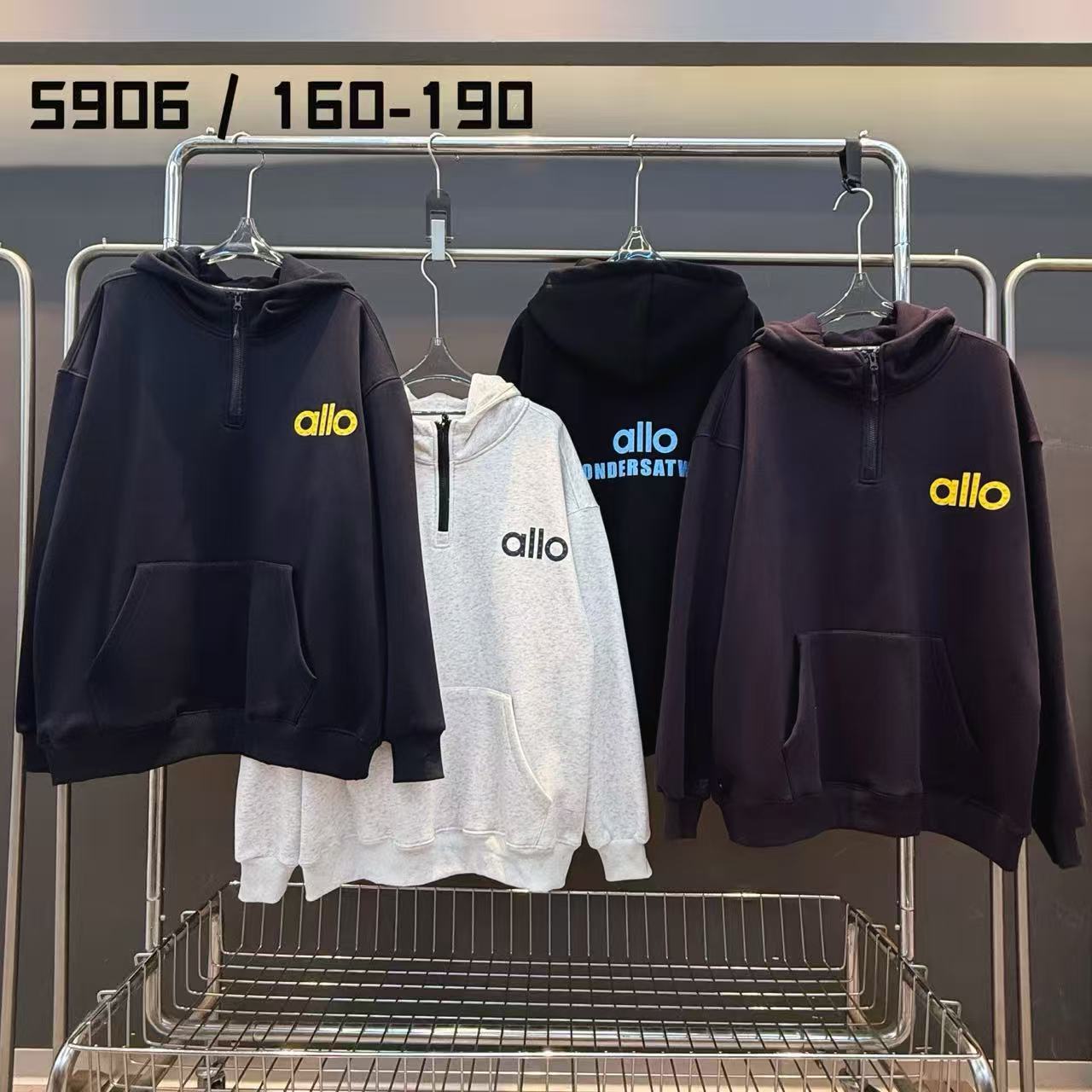 【5906-藏青色】青少年秋冬款一体绒连帽卫衣