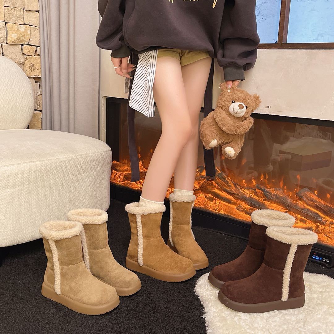 蓉姐专属~中筒棉鞋加厚时尚雪地靴短筒冬季芒果头雪地靴1253-8