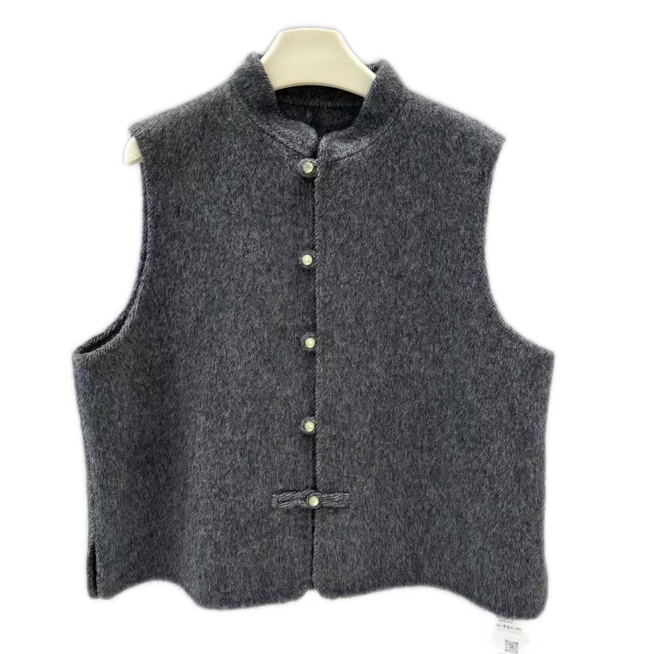 单排扣马甲马夹女士色织马甲休闲女款毛马甲