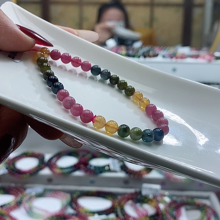 碧玺手链未镶嵌多样性发一条