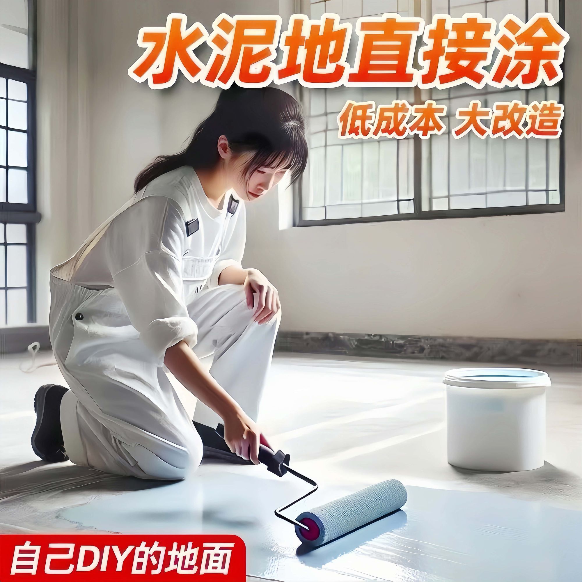 新型【三合一】环保水性环氧树脂自流平水泥地面漆室内防水防滑耐磨