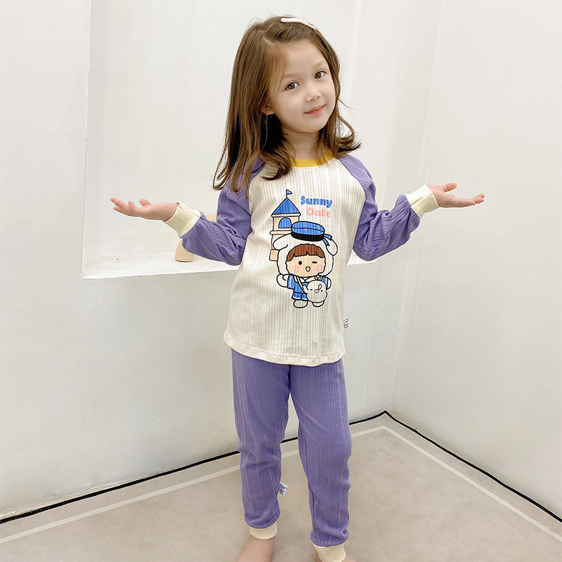 【1号链接】套装纯棉吸汗秋衣裤家居服秋衣秋季女孩男童