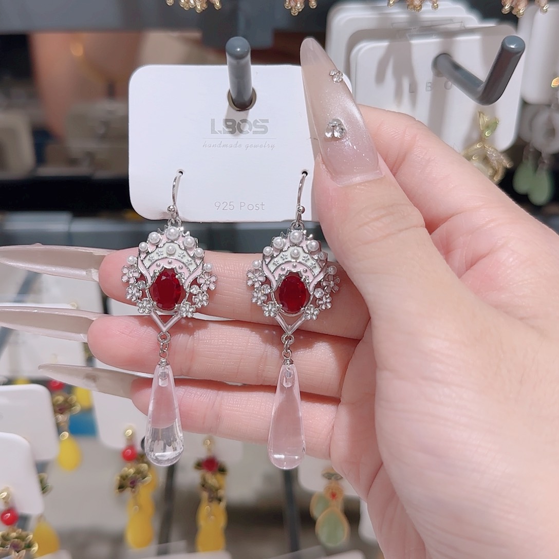 铜合金925银锆石耳环