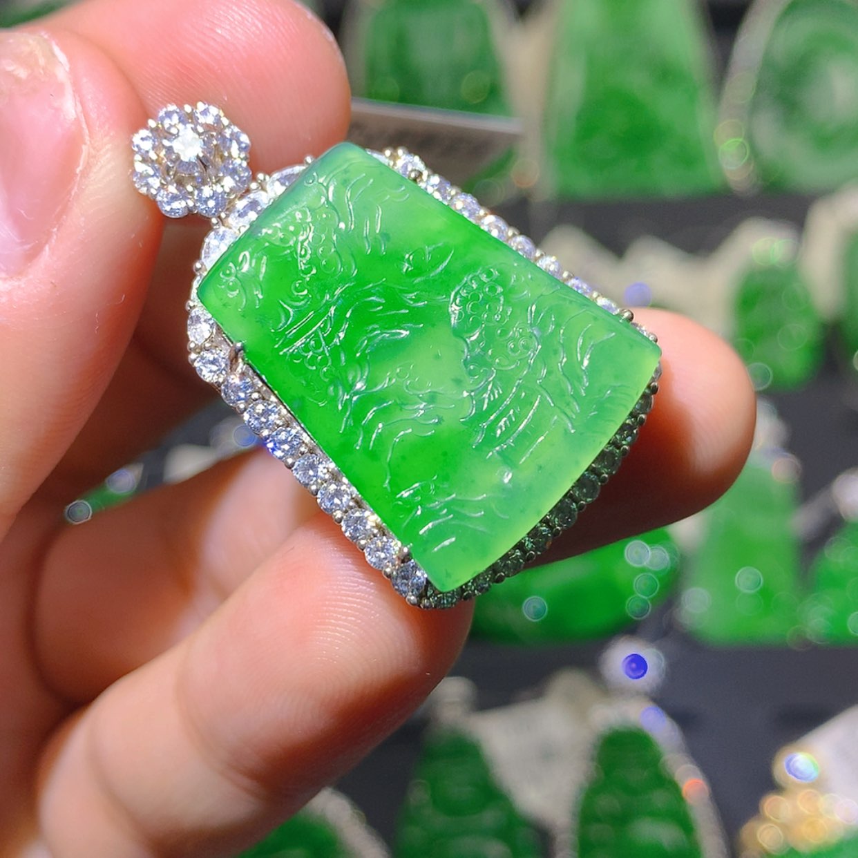 【闪购商品】翡翠吊坠(不含链)银S925镶嵌