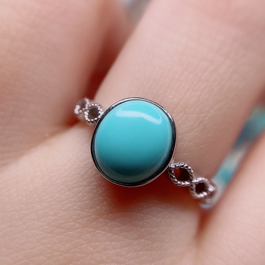 绿松石戒指银S925镶嵌