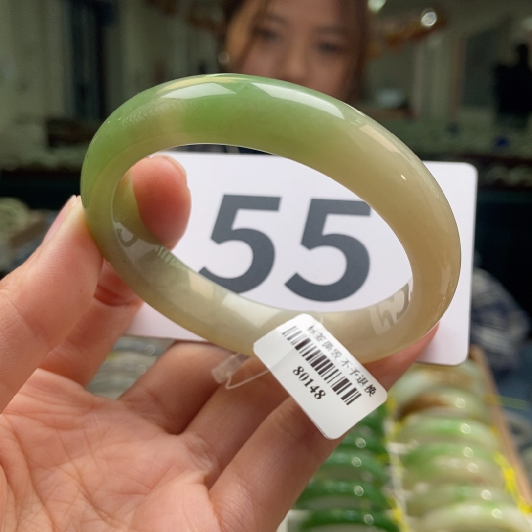 和田玉（翠青玉）手镯未镶嵌