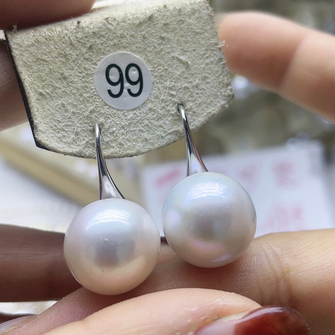 淡水珍珠耳饰银S925镶嵌