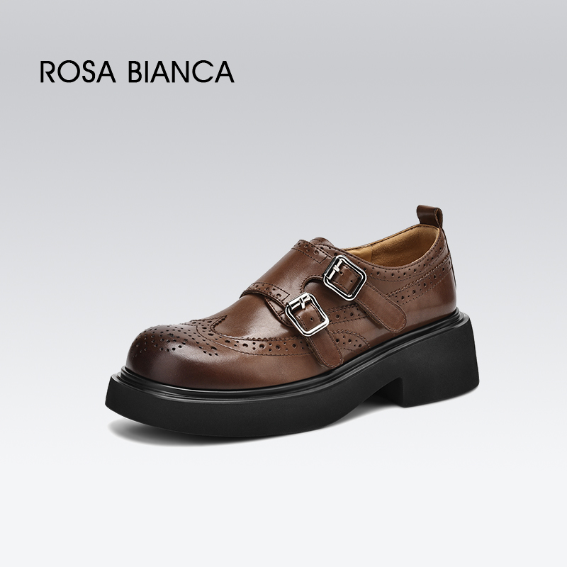 布洛克双搭扣厚底乐福鞋SQD402850