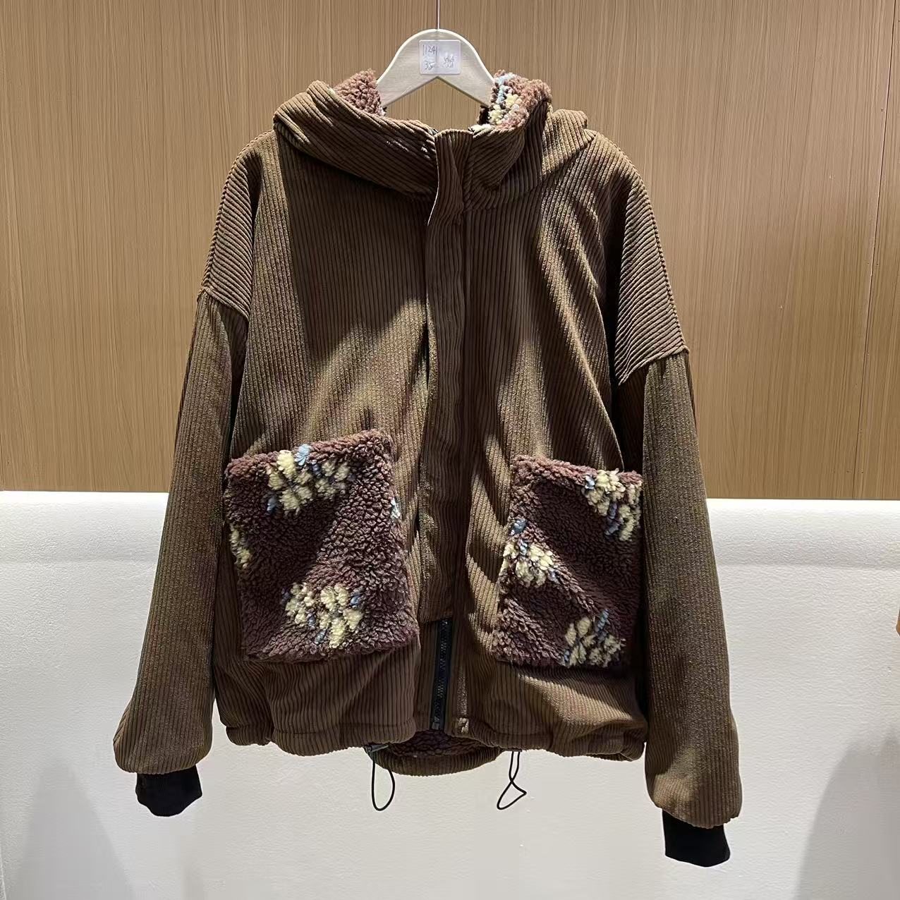 18235新款秋冬加厚双面穿休闲减龄百搭棉服连帽外套