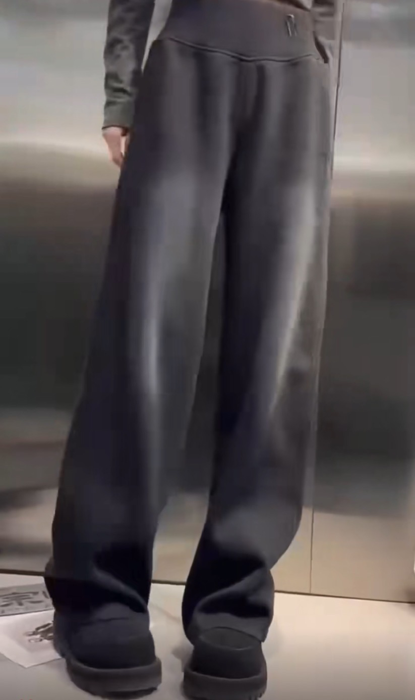 三姐家早春时尚百搭水洗弯刀裤