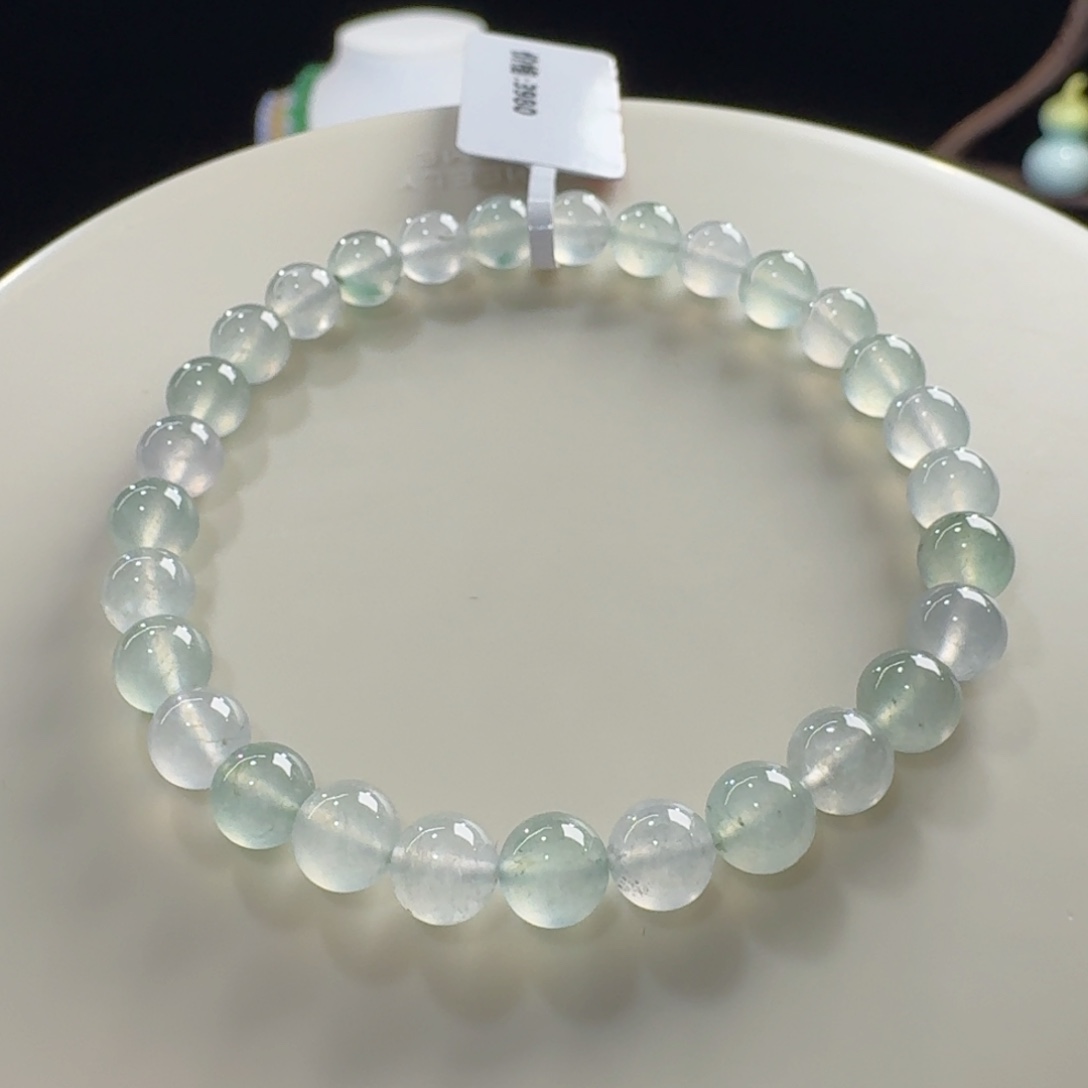 少***。翡翠未镶嵌手链性价比超高！！高冰双彩单圈卡6mm