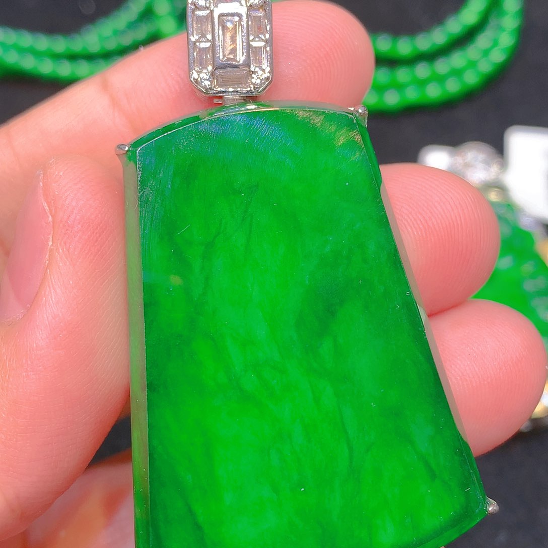 吊坠(不含链)银S925镶嵌翡翠翡翠