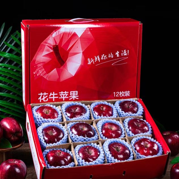 【顺丰】【礼盒装】甘肃天水花牛苹果新鲜水果蛇果脆甜粉面两吃 12枚