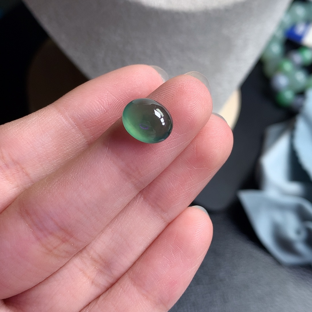 翡翠散珠缅甸天然A货翡翠冰种蛋面