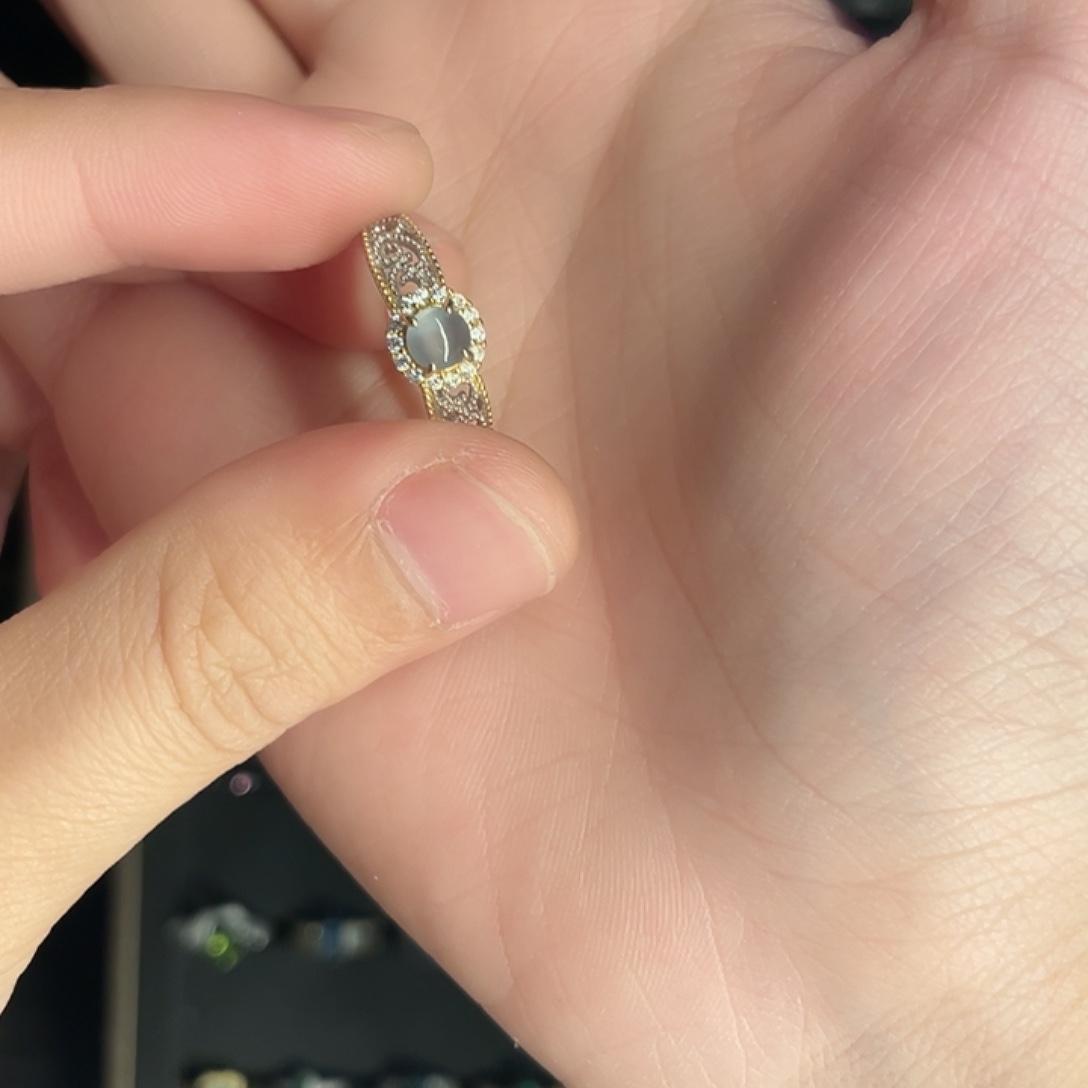 翡翠戒指银S925镶嵌天然