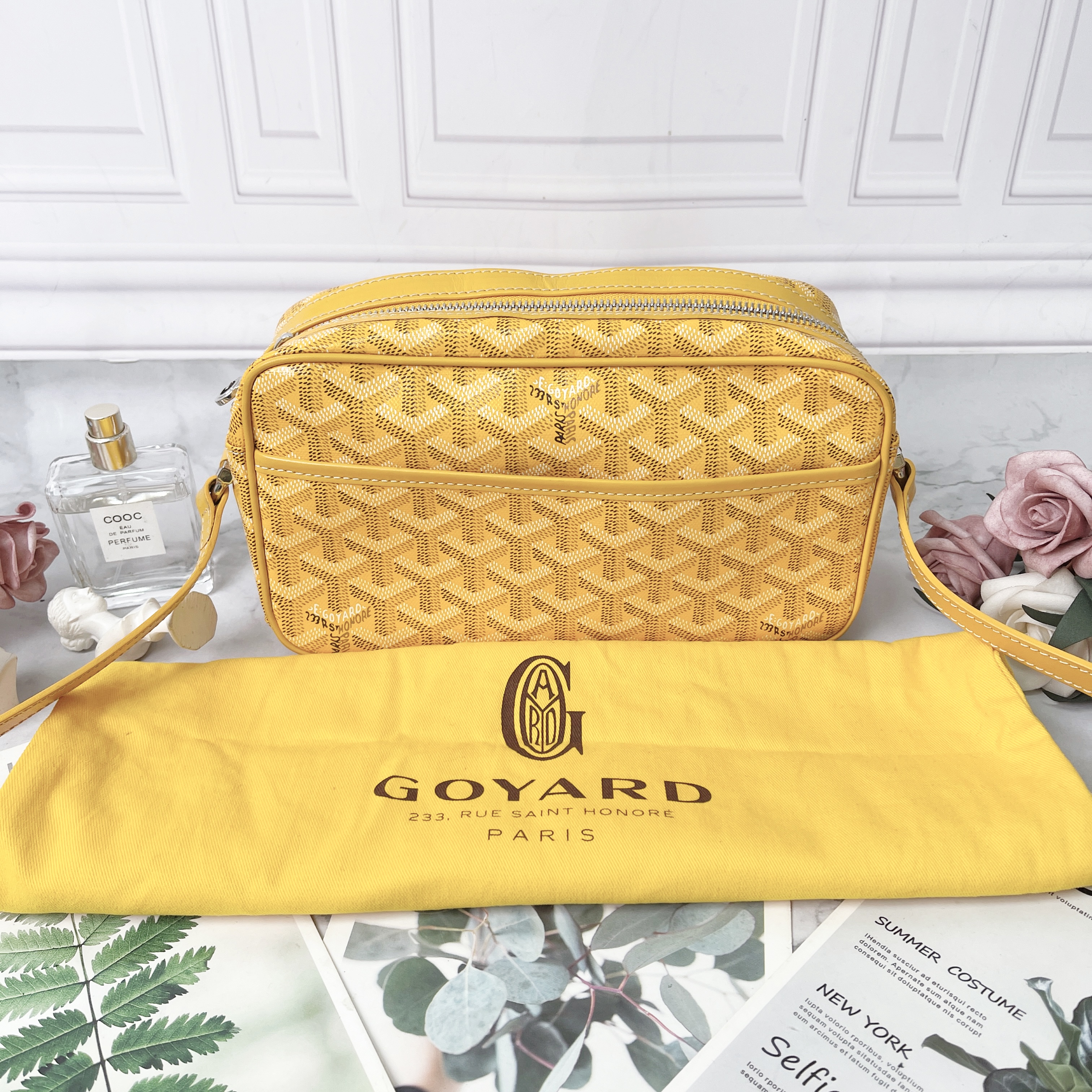 95新 Goyard goyard/戈雅黄色经典印花相机包