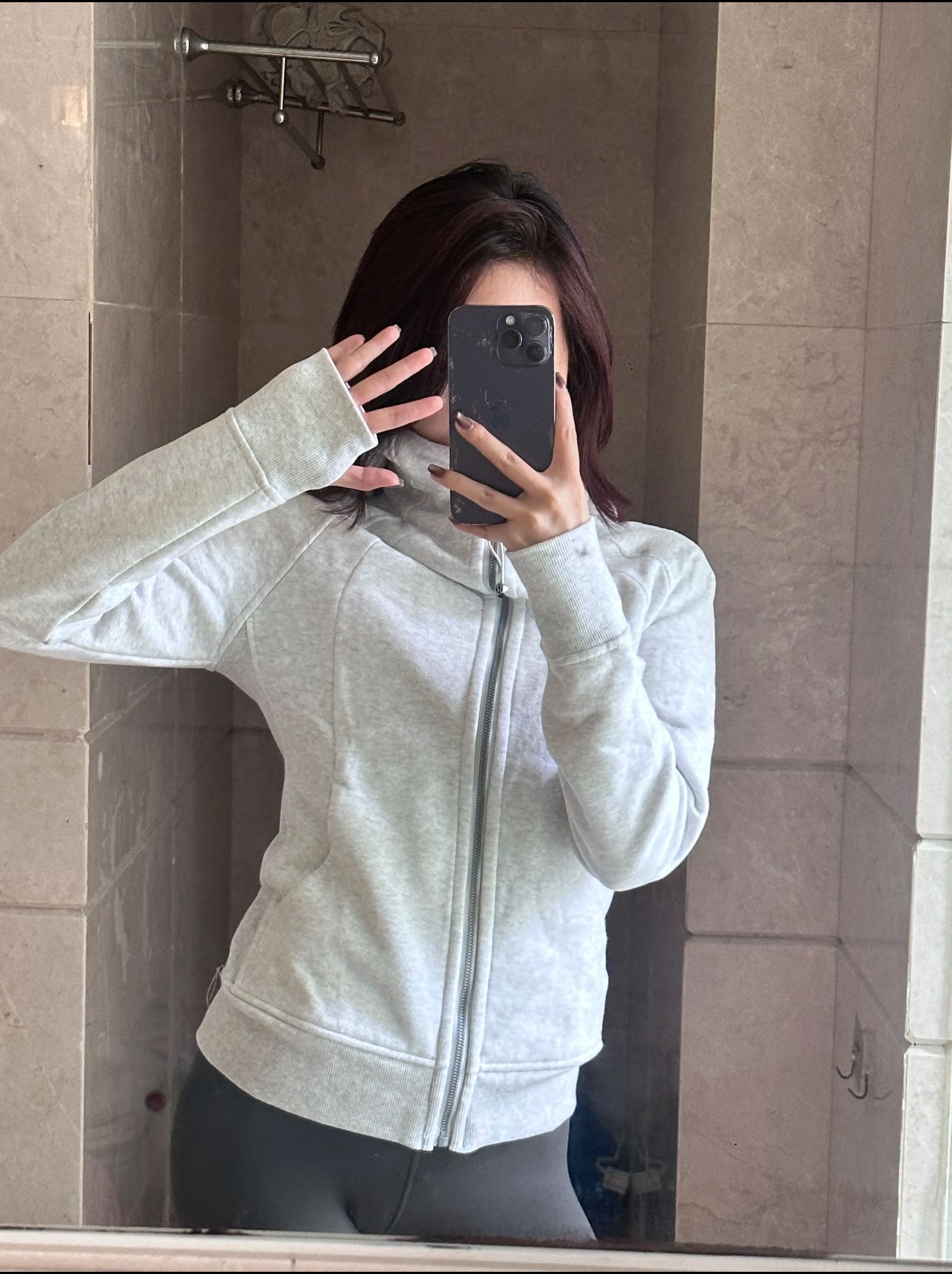 原scuba运动瑜伽卫衣修身连帽开衫外套女加绒保暖上衣