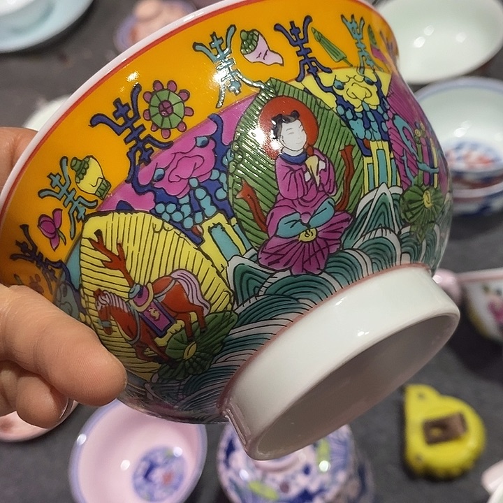 摆件陶5寸绿稀土碗127号