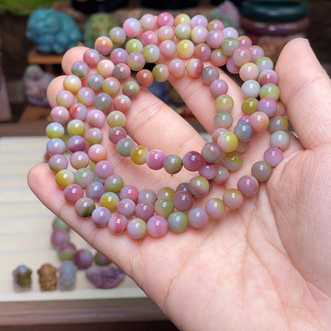 玛瑙/玉髓珠宝半成品未镶嵌盐源玛瑙炫彩多圈