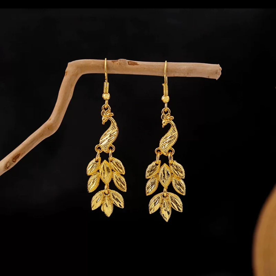 铜合金耳饰 凤凰耳饰中国风耳饰民族风气质复古