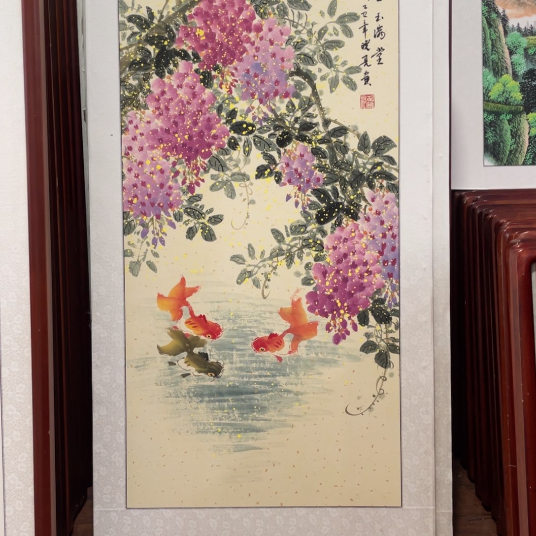 国画带框尺寸63*123厘米