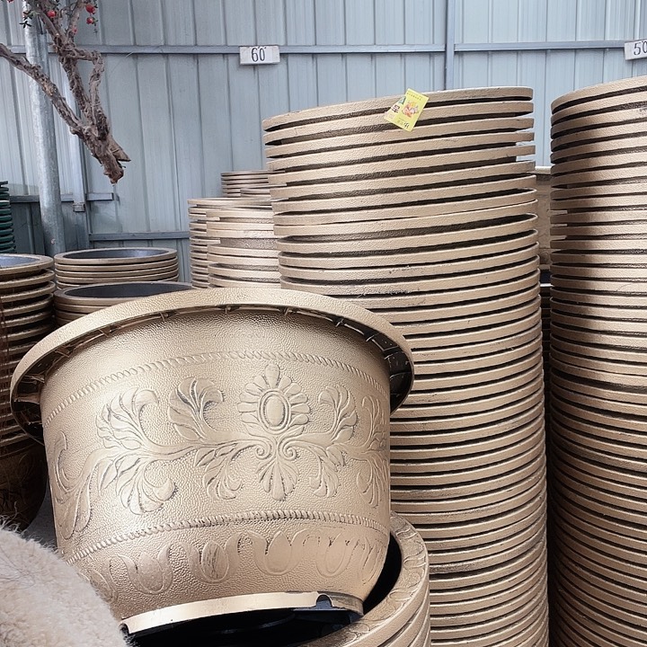 35树皮纹花盆10个有孔