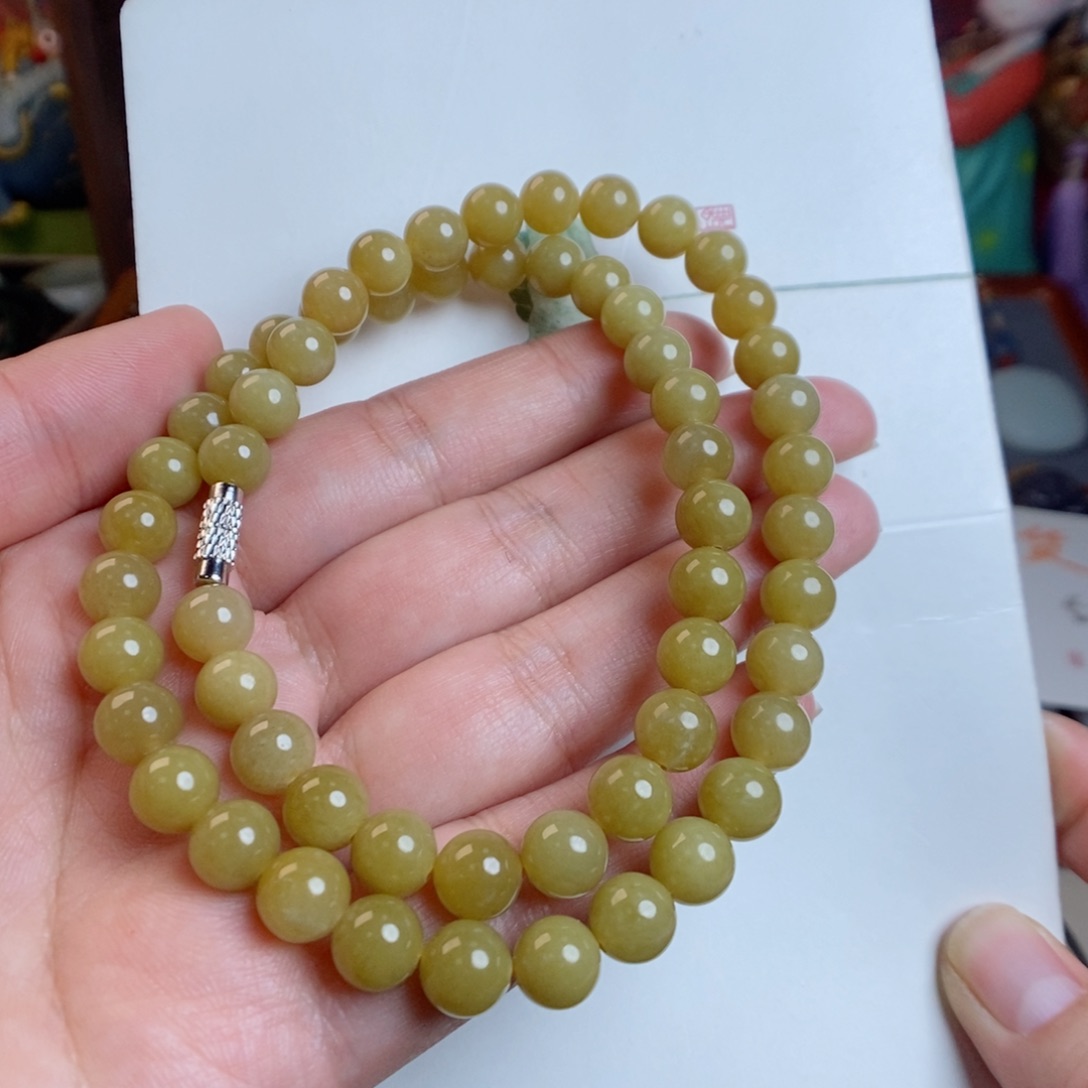 和田玉颈饰未镶嵌8黄金糖