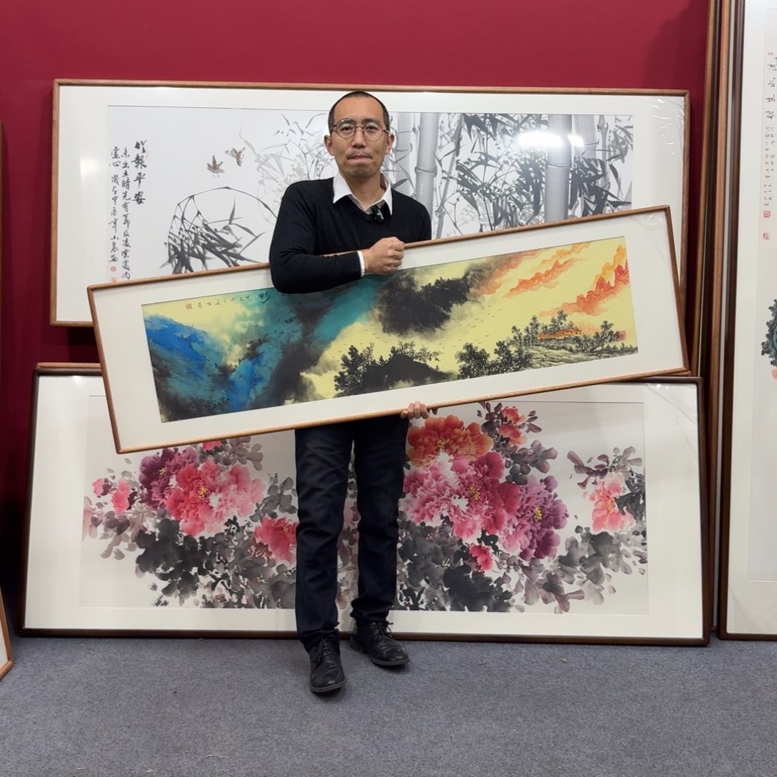 国画带框绘画160/45尺寸