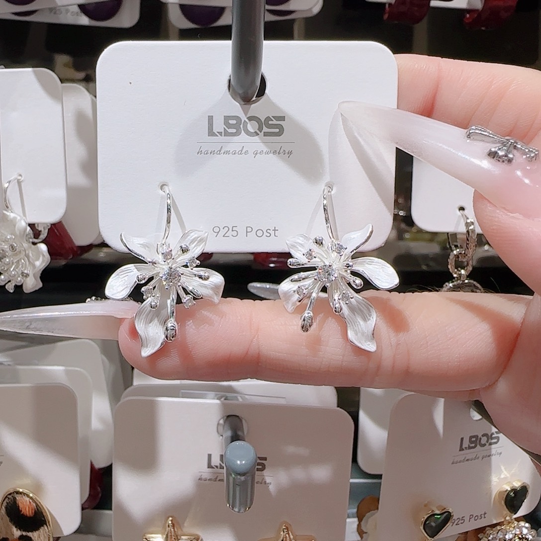 铜合金锆石925银耳环