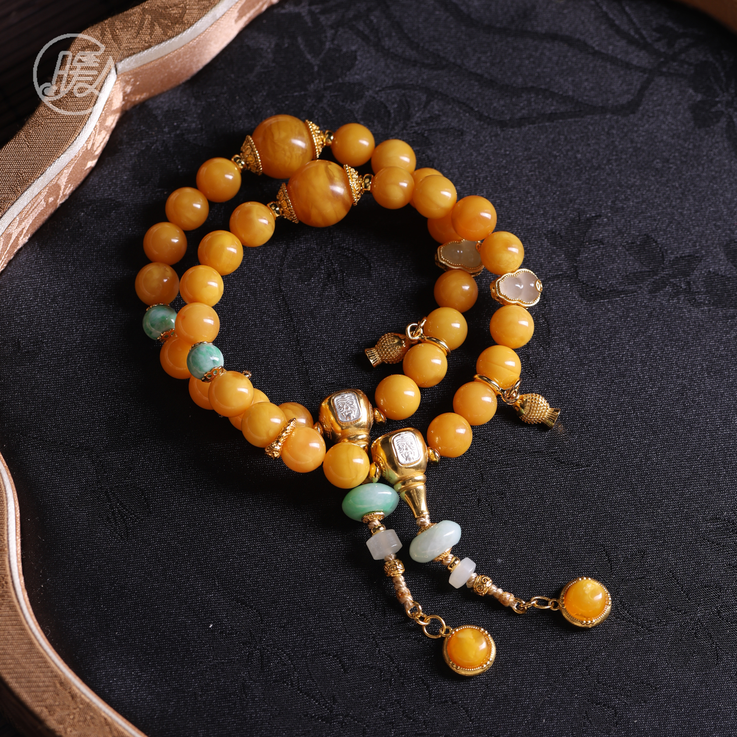 单圈蜜蜡手串9mm搭配葫芦配件三通编绳吊坠手链E6330多样性发一