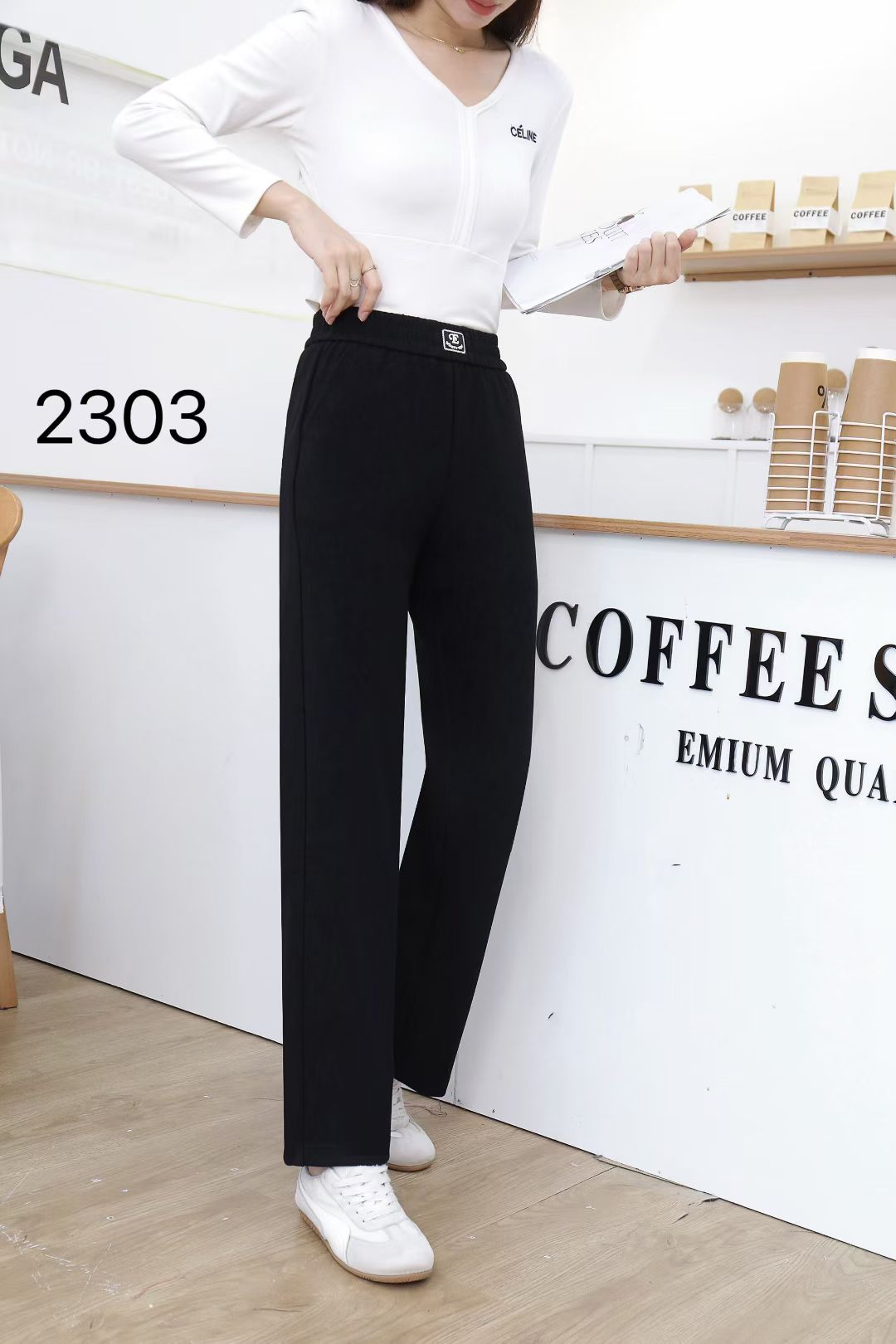 【衣联服饰】精品妈妈早秋高腰窄版直筒裤2303