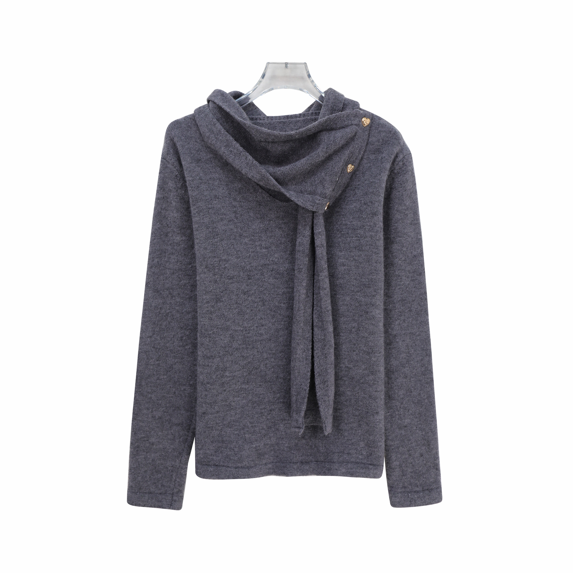 S 冬季设计感可拆卸围巾针织衫毛衣宽松软糯上衣X27924