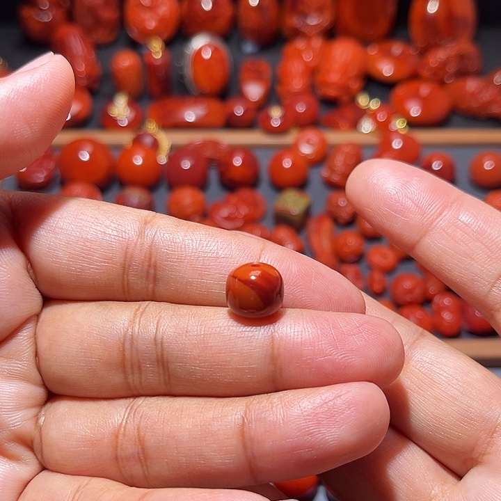 南红玛瑙未镶嵌配饰火焰纹老型10.2mm