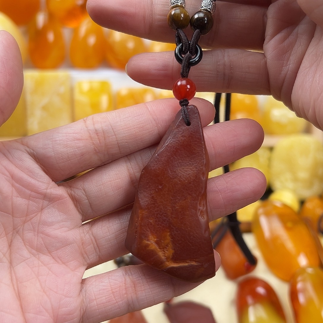 蜜蜡颈饰未镶嵌雲**心蜜蜡