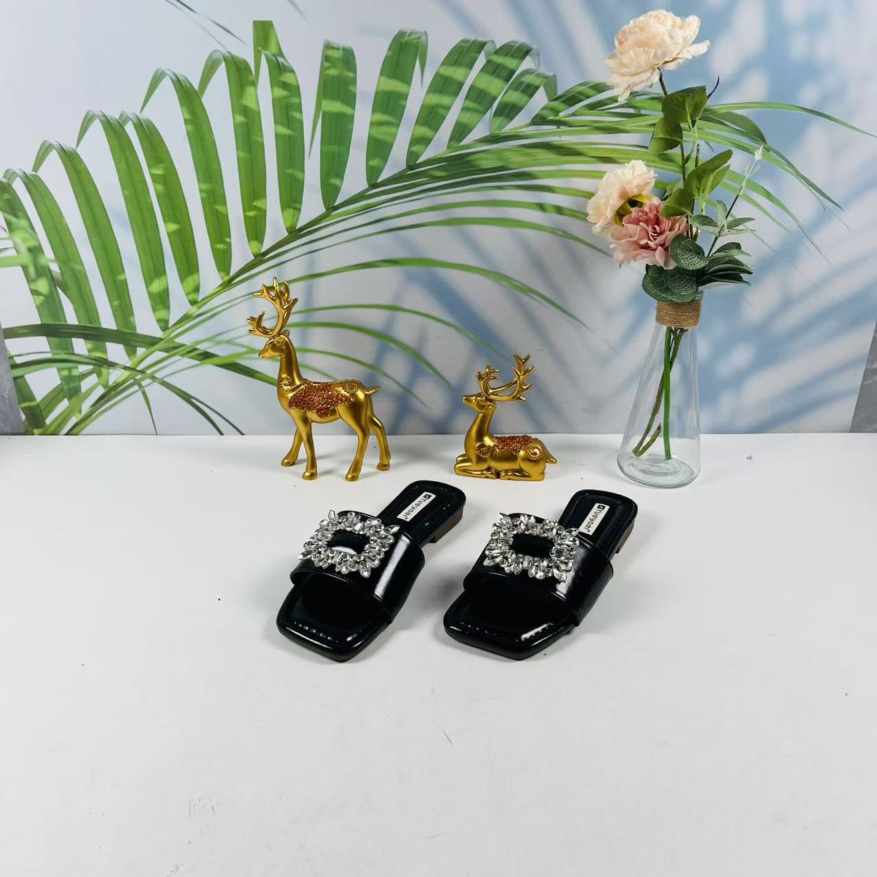 小强家女鞋 芽儿家新款百搭女拖鞋（Y450-27-1 ）（W35AYV2785001S）