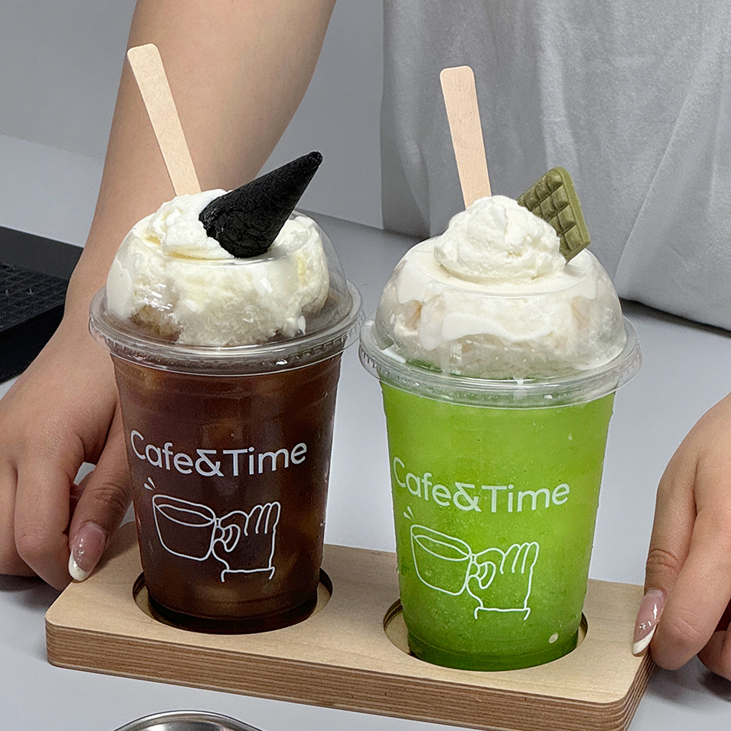 透明一次性冷饮杯PET塑料杯咖啡奶茶杯果汁饮品带盖商用