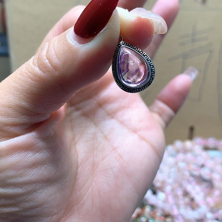 水晶水晶吊坠银S925镶嵌