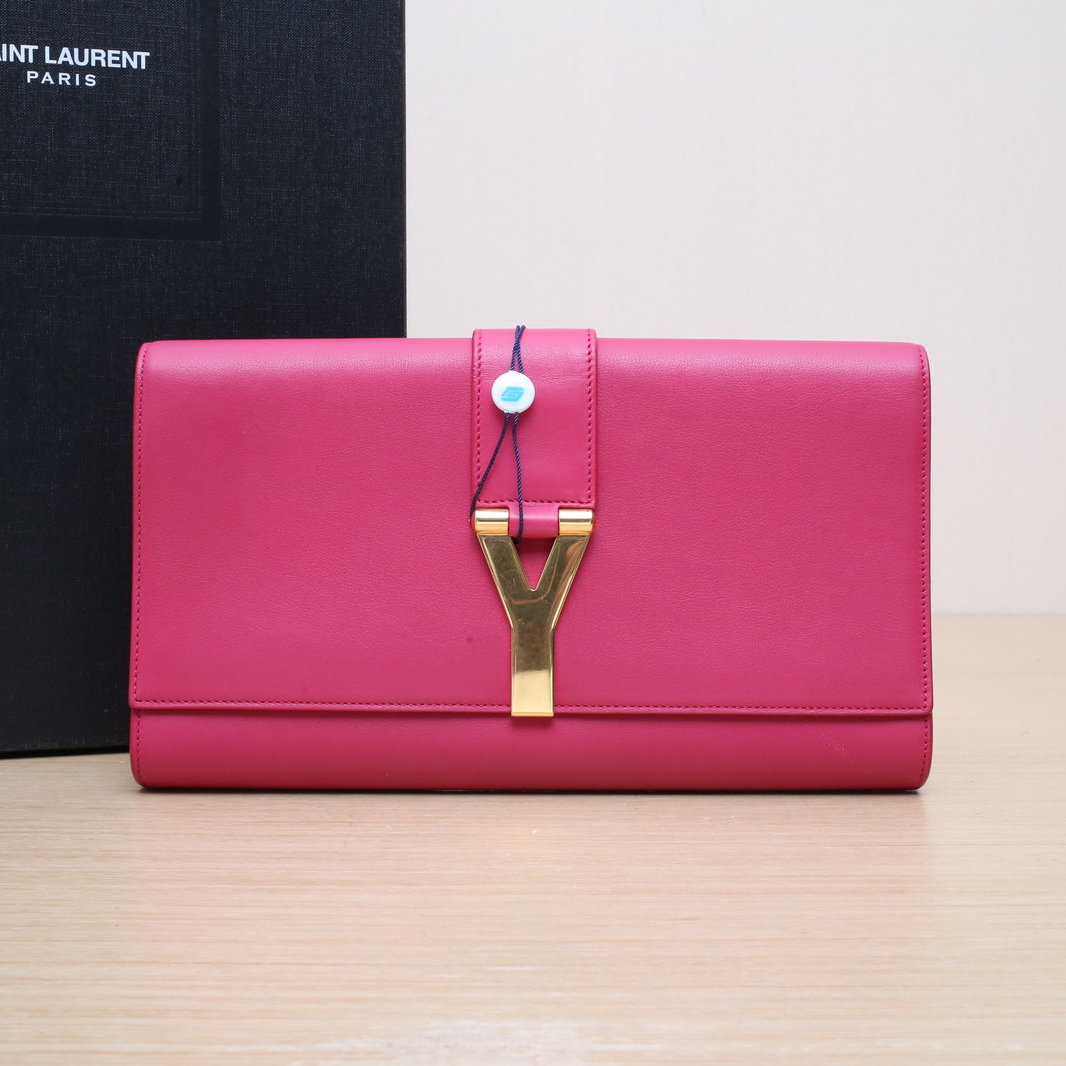 95新 YSL/圣罗兰 【娇】 玫红 皮革C CABAS Y扣 603103