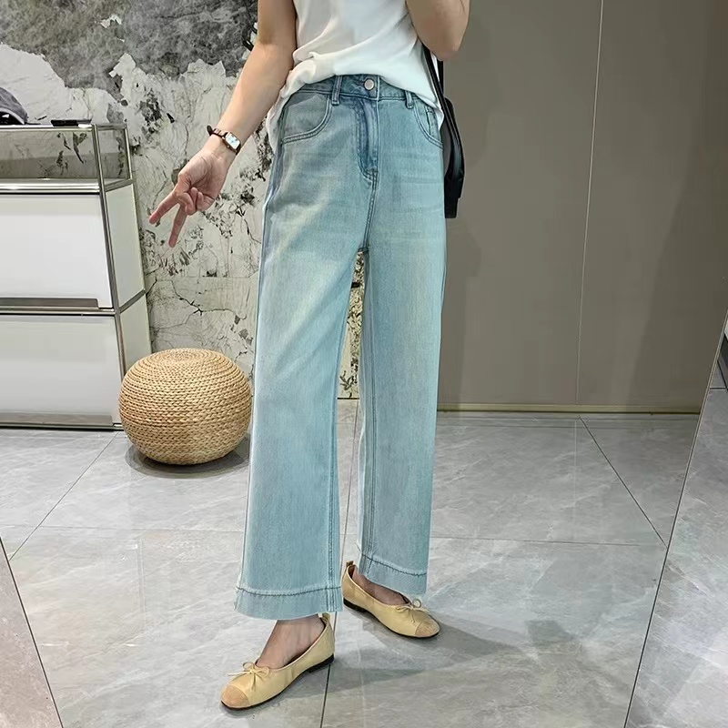 女士新款百搭牛仔阔腿裤亲子B2626