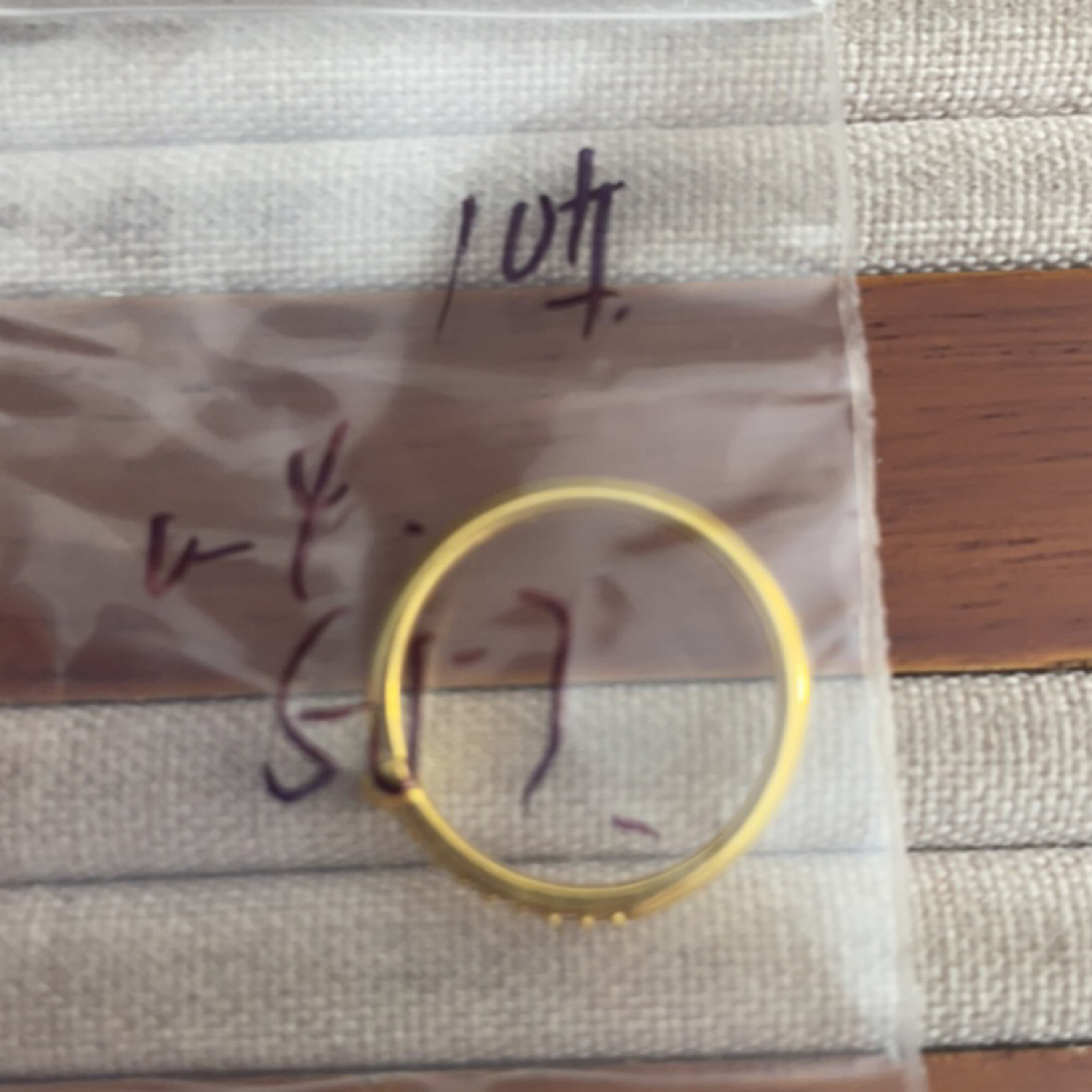 克重0.4 10号 T字6D戒指 足金999