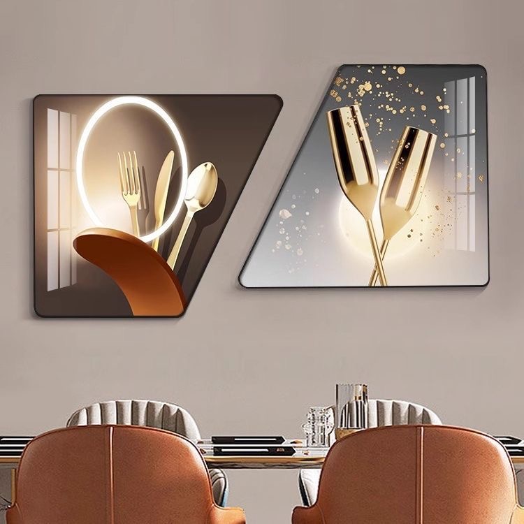 TX01轻奢风餐厅装饰画简约酒杯餐桌饭厅挂画客厅壁画背景墙画