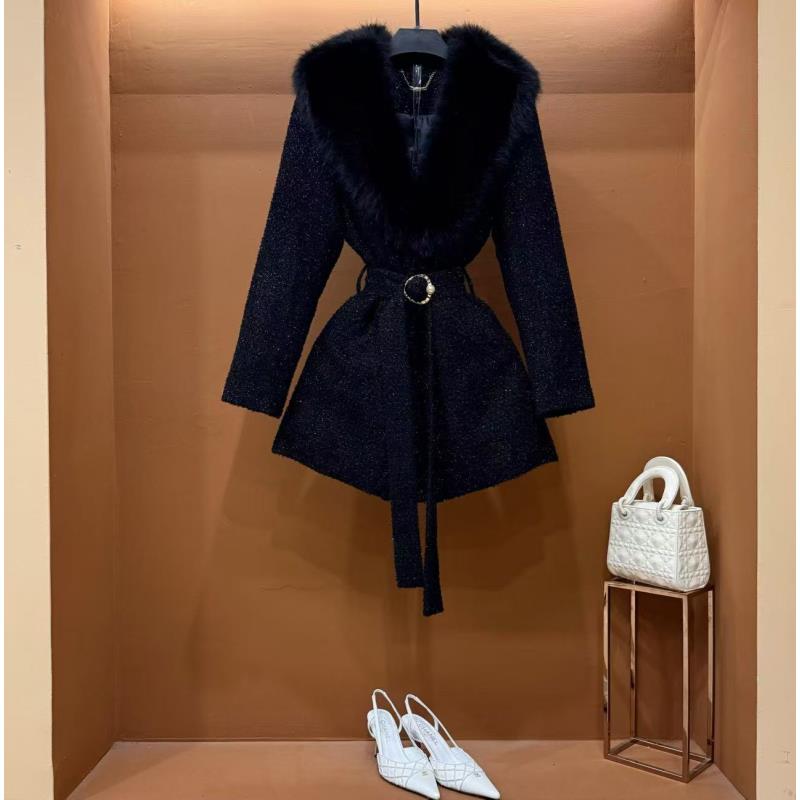 【露露】秋冬气质小香风时尚设计师中长款外套 QD-2025190