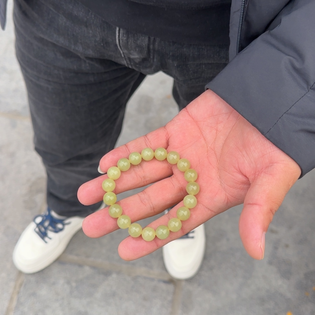 和田玉未镶嵌手链新疆若芜黄口卡10